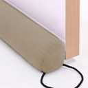 hyha 32 Inch Door Draft Stopper, Blocks Hot Cold Air with Removable Washable Cover, Gaps Up to 3 Inch, All-Season Noise and Wind Seal, Under Draft Stopper for Bottom of Door Window, Taupe
