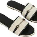 Verdusa Women's Open Toe Slides Single Band Slip On Flat Sandals Summer Shoes Size 9.5