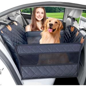 Paw Jamboree Dog car seat Cover for Back seat Hard Bottom Half Dog car seat Cover Passenger Friendly Back seat Extender for Dogs