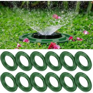 Ziliny 10 Pack Sprinkler Head Protector Donut, 3.35'' ID / 6.3'' Od Fits Pop up & Fixed Spray Heads, Plastic Lawn Sprinkler Ring Prevents Grass Overgrowth & Mower Damage, Green