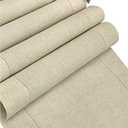 Flax Cotton Linen Looks Table Runner - Size 16x90 Natural - Hand Crafted and Hand Stitched Table Runner with Hemstitch Detailing