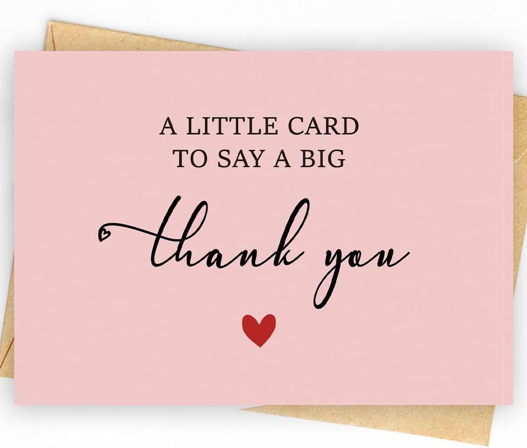 50 Pack 350GSM | Thank You Cards with Envelopes | Thank You Notes & Cards for Teacher, Graduation, Business, Holiday, Christmas, Baby Shower, and Wedding | Small | Decorations & Gifts