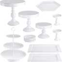 Hedume 10-Set Cake Stands, Metal Cupcake Stand Set with Multiple Combination Styles, Dessert Plate Cake Serving Tray Candy Fruit Display Tower for Wedding, Birthday Party, Anniversary, Baby Shower