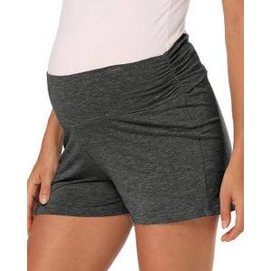 fitglam Women's Maternity Shorts Lounge Sleep Pajama Workout Comfy Stretchy Pregnancy Shorts M