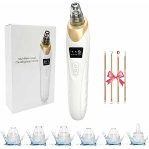 2026 Blackhead Remover with 5 Suction Heads & 4 Gold Extractor Needles, Electric Blackhead Vacuum Pore Vacuum for Deep Facial Cleaning, USB Rechargeable for Women & Men-Khaki