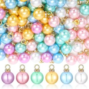 Halloscume 200 Pcs Easter Tree Ornaments Mini Pastel Ball Ornaments Imitation Pearl Miniature Easter Tree Hanging Decorations Colorful Glitter Balls for Holiday Party Decor