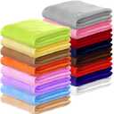 Kinlop 16 Pcs Fuzzy Baby Blankets Bulk, 39 x 27 Inch Soft Kid Blankets, Cozy Lightweight Warm Fleece Throw, for Spring Summer Infant Toddler Girls Boys, Crib Preschool Bedding (Bright Color)