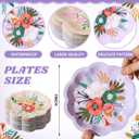 Pickmesh 60 Pcs Floral Paper Plates 7 Inches Vintage Flower Disposable Dinner Dessert Plates for Baby Shower Bridal Shower Birthday Wedding Tea Party Decoration Supplies