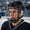 Breathable Ice Hockey Helmet with Protective Cage, Impact Resistant Hockey Head Gear for Youth & Adult, X-Large