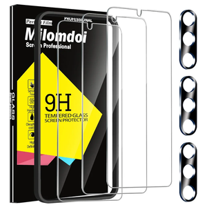 Pack of 2, Milomdoi 3 Pack Screen Protector for Samsung Galaxy A15 5G with 3 Pack Tempered Glass Camera Lens Protector, Ultra 9H Accessories, Case Friendly, Mounting Frame, 2.5D Curved for Galaxy A15 5G