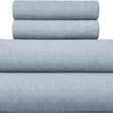 Queen Size 4 Piece Sheet Set - Comfy Breathable & Cooling Bed Sheets Set - Hotel Luxury Bedding for Women, Men, Kids, Teens, Boys & Girls - Deep Pockets, Soft & Wrinkle Free - Blue (Heathered Sheets)