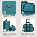 U.S. Traveler Rio Lightweight Softside Rolling Carry-on Suitcase, 2-Wheel Set, Teal