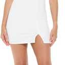Stylish FABRIC Women's Sleeveless Mini Cocktail Dress, Square Neck Bodycon Sexy Going Out Party, Trendy Spring Summer 2024 (White, S)