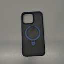 TORRAS Magnetic Ostand for iPhone 15 Pro Max Case, [Military Grade Drop Tested] [Compatible with MagSafe][Build-in Kickstand] Translucent Slim Soft Edge Anti-Fingerprint 6.7" 2023, Blue Titanium