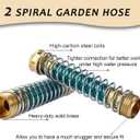 Triumpeek 3/4" Brass 2 Way Hose Splitter, Brass 2 Way Garden Hose Connector with 2 Pcs Garden Hose Coiled Spring Protectors and 6 Rubber Washers