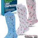 Doctor's Select Bamboo Viscose Light Compression Socks for Women & Men - 3 Pairs, 8-15 mmHg Compression Socks, Knee High