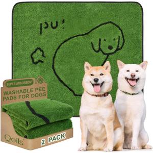 Qeils Reusable Puppy Pads, Washable Pee Pads for Dogs 2 Pack Durable Absorbent Leakproof Dog Training Pads for Home or Travel, Non-Slip Wee Wee Pads Potty Pads 36"x41"