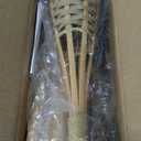 Flickering Flames Solar Powered Lights - Upgraded Solar Torches Waterproof Outdoor Decorative Lighting Auto On/Off, Handmade Bamboo Finish, 2-Pack