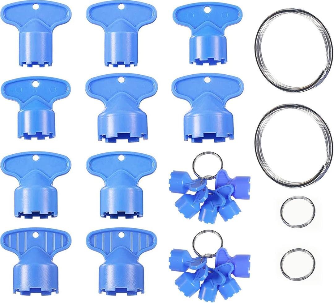 Hibbent 20 Pieces Faucet Aerator Key, Aerator Wrench Faucet Aerator Key with a Ring for Easy Storage Removal Wrench Tool for M16.5 M18.5 M21.5 M22.5 M24 Aerators, 5 Set (Pack of 4)