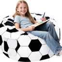 Jorbest Soccer Bean Bag Chair for Kids and Teens, Memory Foam Bean Bag Chairs with Washable Velvet Cover, Soccer Bean Bag Sofa for Lounging, Gaming, Reading, Sports Room Decor, X-Large 30" W x 18" H