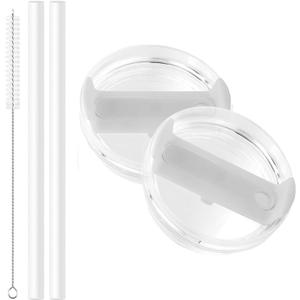 2 Pack 30 oz Tumbler Lid Replacement Fit for Stanley Cup, Replacement Lids Fit for Stanley Travel Tumbler, Spill Proof Tumbler Covers for Stanley Cup Accessories (White)