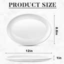 Dandat 36 Pcs Large Serving Platters Oval Trays White Plates Serving Dish for Wedding Party Restaurant Home Steak, Taco, Sushi, Appetizer, Cake (12 Inch)