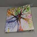 2 Inch 3 Ring Binder Organizer, Three Ring Binder with Clipboard, 5-Tabs Pockets Dividers, Transparent Folder, 18 Divider Stikers, BVSSX Decorative Binders for Letter Size 8.5"x11" Paper (Seasons Tree)