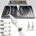 2 x [2 PACK] Paper Screen protector for iPad Pro 13 inch 2025/2024 + [2 Pack] Replacement Tips for Apple Pencil, Anti-Glare Matte Paper Textured PET Film for Drawing, Writing Like on Book, Easy Application Tray
