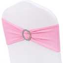 Albassa Chair Sashes Spandex Stretch Chair Bows with Buckle Slider for Wedding Party Decorations (Pink, 25PCS)