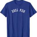 New York/Curved Words Only Flipped Upside Down | T-Shirt, 2X
