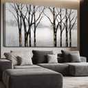 Black Wall Pictures Tree Wall Art Canvas Wall Decoration Large Home Decor White Poster Art Gold Office Artwork 29"x58"