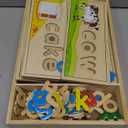 Melissa & Doug See & Spell Wooden Educational Toy with 8 Double-Sided Spelling Boards and 64 Letters Preschool Learning Activities, See & Spell Learning Toys for Kids Ages 4+