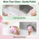 Hard Bristle Crevice Cleaning Brush & Non Scratch Soft Scrub Brush Set, 6-Pack: 4 Stiff Gap Grout Brush+2 Gentle Sponge Brush, Multi-Purpose Bathroom & Kitchen Cleaning Tool