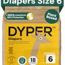 DYPER - Baby Diapers Size 6 (18 Count) - Plant Based Disposable Diapers for Day and Overnight Premium Leak Protection, Skin-Friendly Comfort with Soft Size 6 Diapers (>35 lb) Pack Of 6