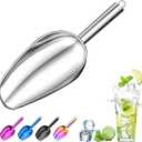 Metal Ice ScoopKitchen Ice Scooper for Ice Maker,Stainless Steel Small Ice Scooper for FreezerKitchen Gadgets Cookie Flour Pet Dog Food Scoop (Silver, 3 OZ)