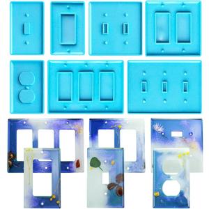 Light Switch Mold Outlet Cover Resin Mold Silicone 7 Pieces Switch Molds Resin Crafts Making Home Decor