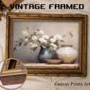 Vintage Gold Framed Canvas Wall Art Muted Hydrangea Flower Art Prints Hydrangeas in Vintage Vase Painting Pictures Pottery Still Life Floral Poster Artwork for Bedroom Living Room Wall Decor, 24"L x 16"W