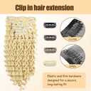 #613 Blonde Clip in Hair Extensions,Soft Real Human Hair 120g 7pcs,22 Inch Brazilian Remy #613 Clip ins for Women,Blonde Deep Wave Clip ins Silky Hair Extensions