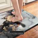 Mrcrypos Luxury Black and Gold Marble Kitchen Rugs PVC Leather Waterproof Non Slip Cushioned Standing Mats Anti Fatigue Kitchen Runner Rugs for Floor, Sink,Laundry,Office 23.5" W x 70" L