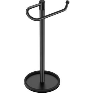 JIAPAIDUO Hand Towel Holder Stand, Matte Black Standing Towel Racks for Bathroom, Stainless Steel Free Standing Towel Rack, Towel Bar Kitchen Vanity Countertops Decor