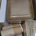 Palm Leaf Bamboo Plates & Pre-Rolled Bamboo Cutlery Party Set - 10 & 7'' Compostable Plates Elegant Pre-Rolled Utensils, Napkins , Cups for Weddings, Events, and Special Occasions For 30 Guests