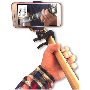 Smartphone Guitar Capo | Android and iPhone Compatible Dock Headstock Neck Clamp | Cell Phone Holder Aid Musicians | Electric or Acoustic Guitars