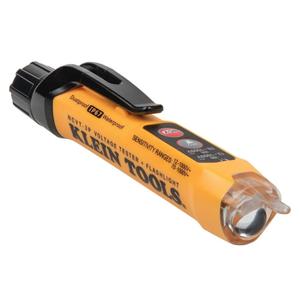 Klein Tools NCVT3P Dual Range Non Contact Voltage Tester, 12 - 1000V AC Pen, Flashlight, Audible and Flashing LED Alarms, Pocket Clip