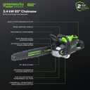 Greenworks 82V 20" Brushless (3.4 kW) Cordless Chainsaw (205 Cuts Per Charge), 4.0Ah Battery and Dual Port Rapid Charger (Great For Landscapers and Professionals)