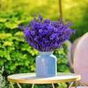 12 Bundles Artificial Flowers Fake Bouquets for Outdoor Planters, UV Resistant Faux Floral, Realistic Purple Flowers for Home Garden, Porch Decor