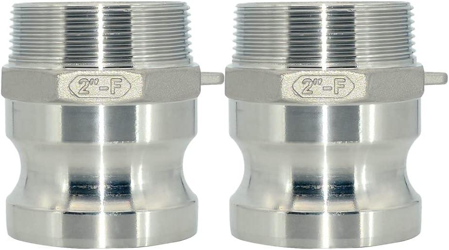 VARMHUS F Trash Pump Adapter Male Camlock x Male Pipe Threads Stainless Steel 316 (2")