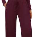 Two Piece Sets for Women Long Sleeve Wide Leg Tracksuits 2 Piece Lounge Sets Winter Casual Sweatsuits Matching Sets (Red, M)