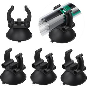 Pawfly 12 Pack Aquarium Heater Suction Cups Suckers with 0.95 Inch Clips Black Standard Heating Rod Holders Clamps for Fish Tanks (Not for Airline Tubing), 1.3 Inch