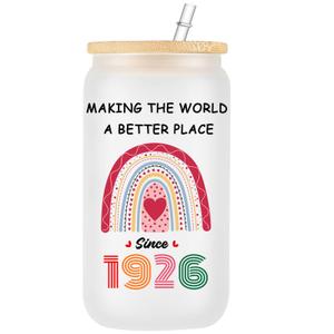 WOSIWULA 20th Birthday Gifts, 2005 Turning 20 Year Old Birthday Glass Cup, 20th Birthday Decorations for Her Women Mom Wife Aunt Sister Daughter Friends, 16 oz Cup with Lid and Straw