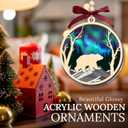 HEXMOZ Bear Ornaments for Christmas Tree - Bear Gifts for Women, Men, Bears Lovers - Bears Christmas Ornament, Animal Gift Ideas - Night Themed Xmas Ornaments Decoration 2025